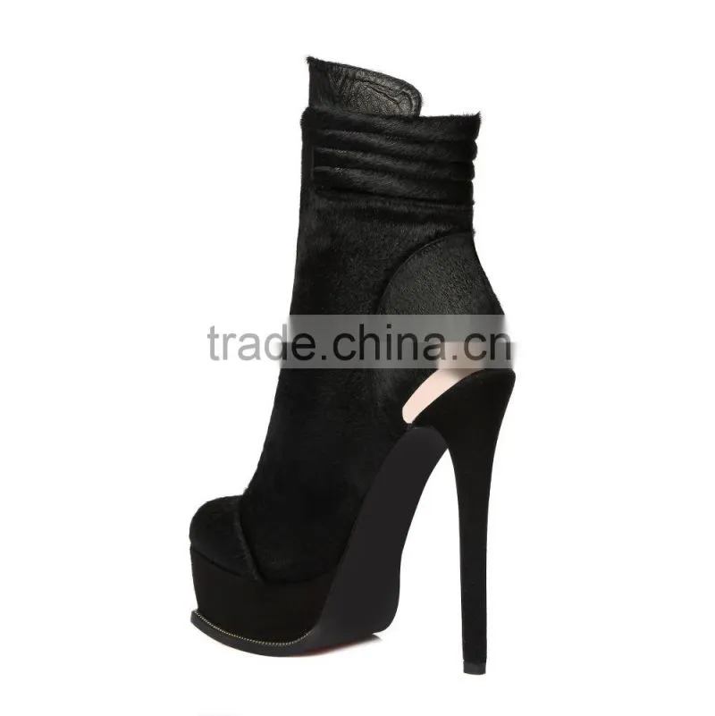 OLZ34 lightweight high heel size 5-12 waterproof ladies high heel ankle boots for women
