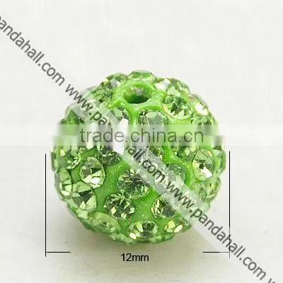 Polymer Clay Rhinestone Beads, Round(RB-C1438-12mm-A)