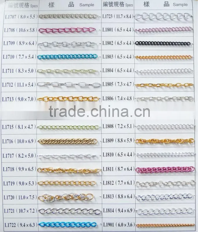 New design Spray painted chain curb shape aluminium chain