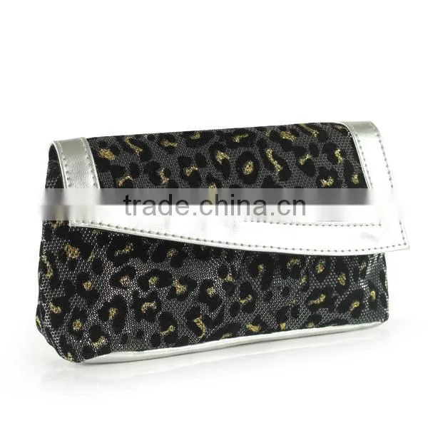 polyester glitter with flap cosmetic bag