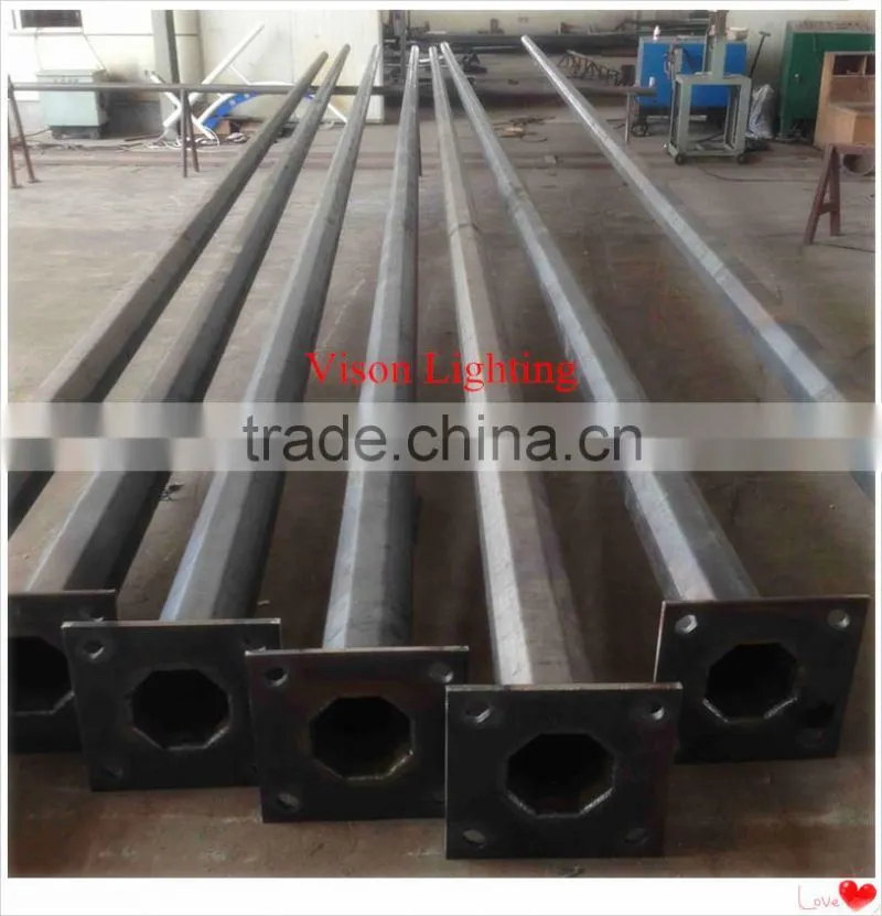 black steel octagonal pole