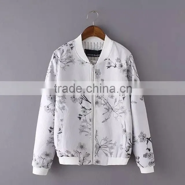 cheap china wholesale clothing floral print baseball coat