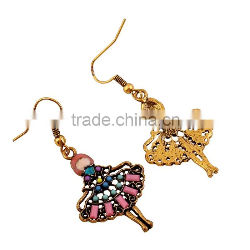 New items dancing girl design fashion beaded drop earring