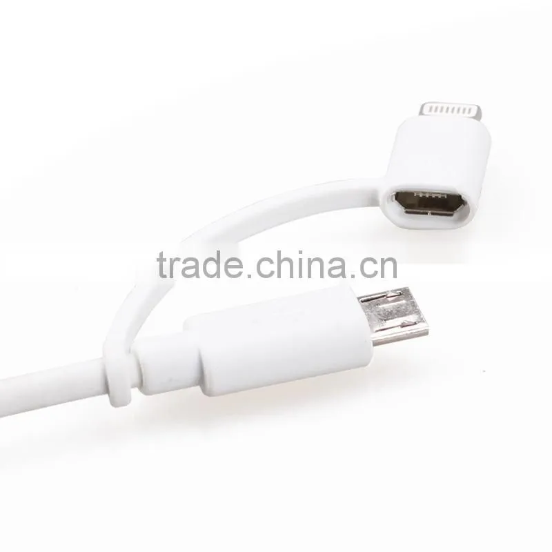 MFi certified 8 pin and micro 2 in 1 dual style cord