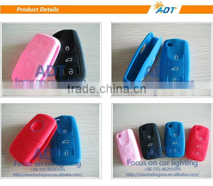Multi-color silicone car key cover for AUDi rubber key holder 3 buttons