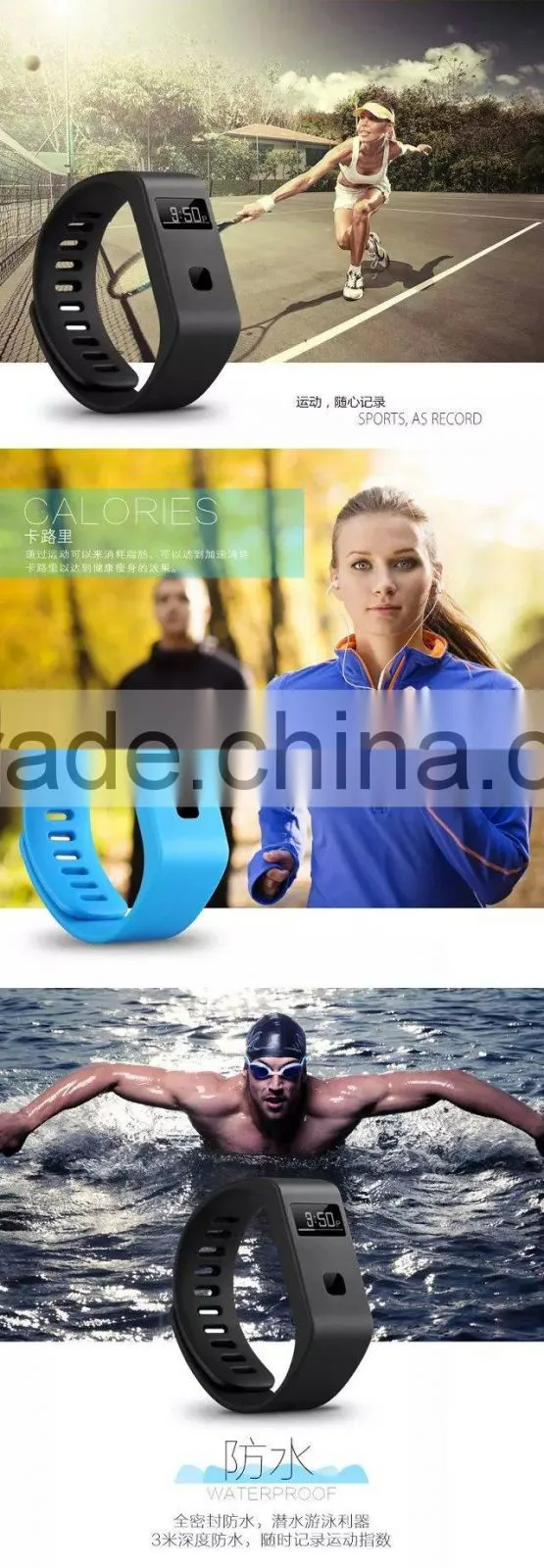 New Fashion Women/Men High Quality Smart Bluetooth 4.0 Bracelet Watches Wrist watch For Android IOS SmartPhone