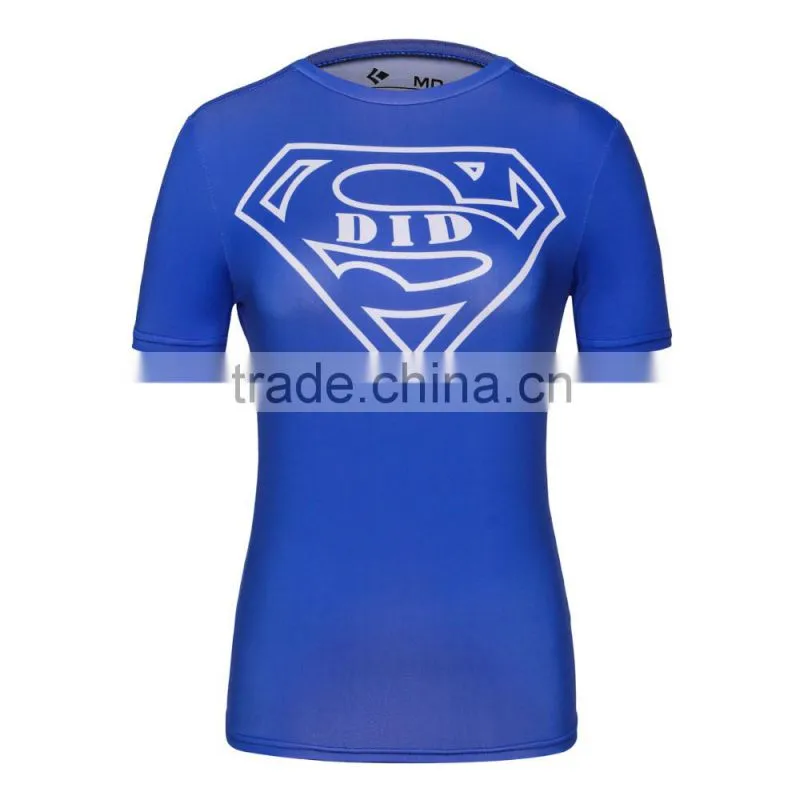 Ladies DC Comics Superhero Wonder Women/Bat-men/ Captain America Athletic T Shirt Compression Bodybuilding Tee Tops