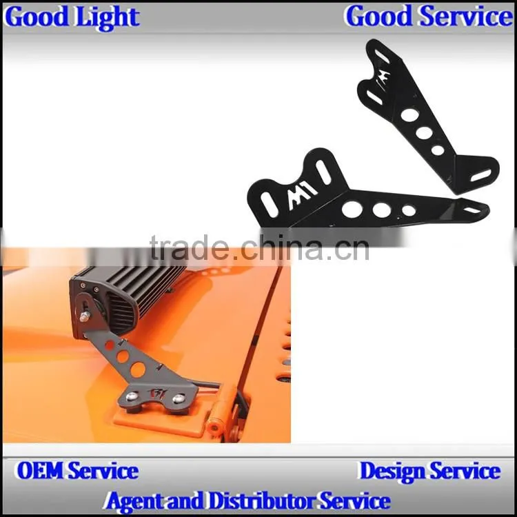 Wholesale price engine led headlight light bar Hood bracket and mount for offroad,J-eep w-rangler JK JT