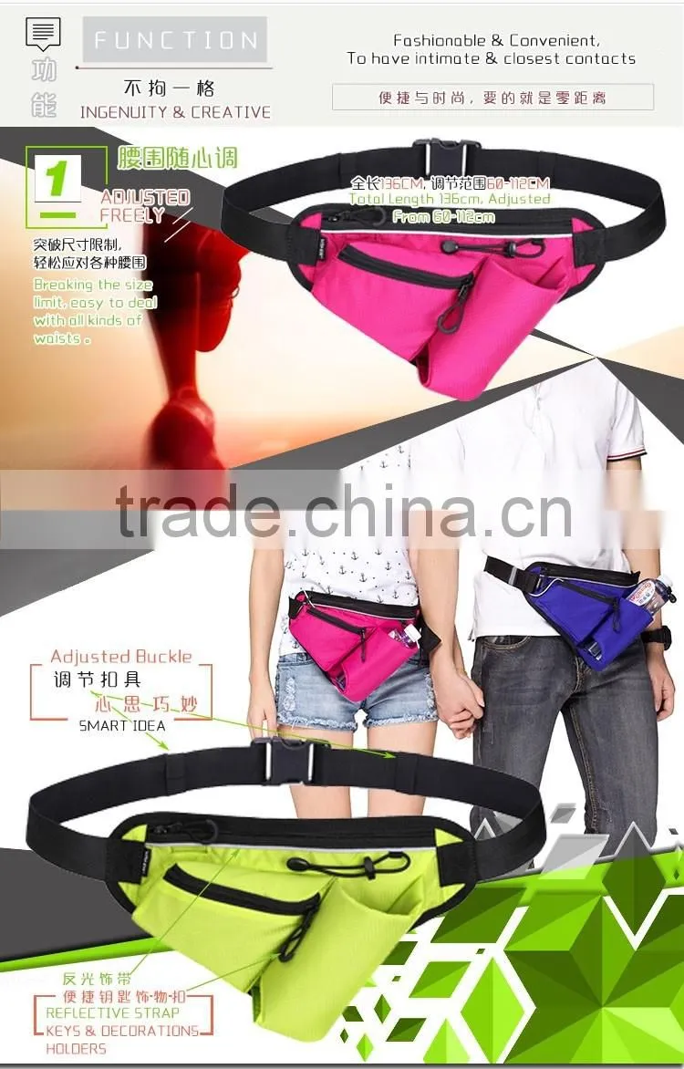 Nylon Mesh Back Water Bottle Holder Hiking Riding Messenger Belt Running Waist Pack