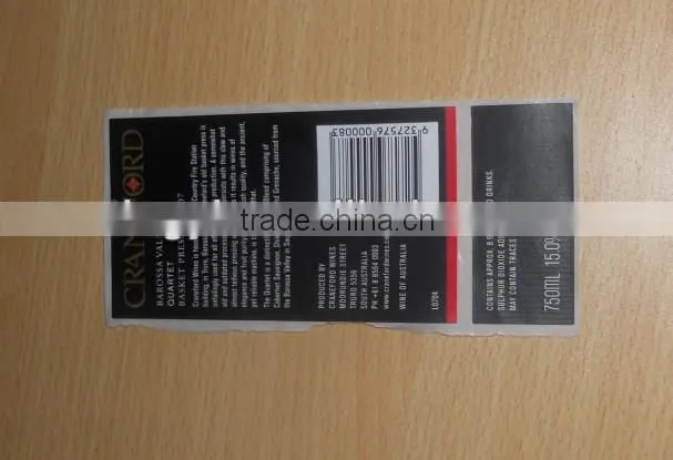 high quality custom wine paste labels