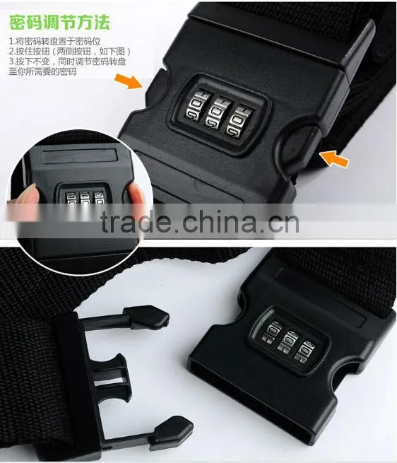 2014 Futian top selling brand thicken Travel Luggage Suitcase belt high Quality size adjustable Nylon Luggage Bag Belt