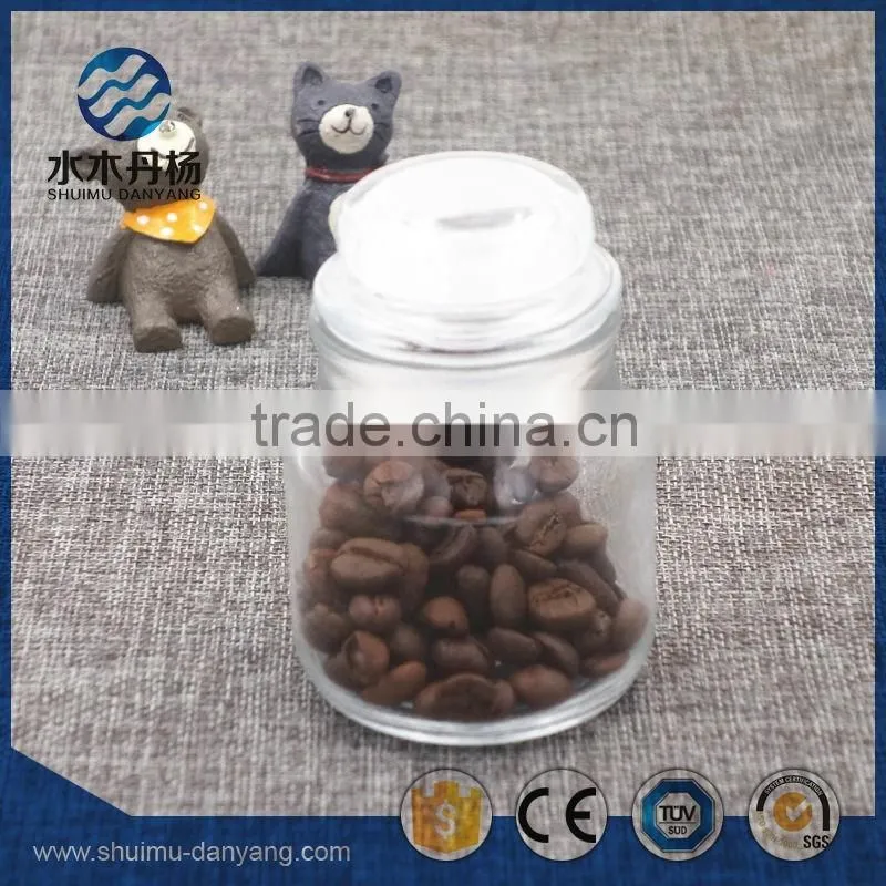 High quality 100ml food grade glass jar with glass lid