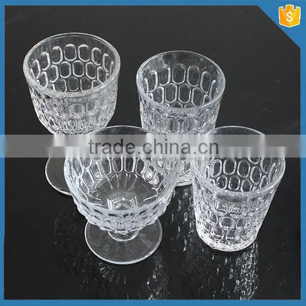 LXHY-T017 clear crystal thumb print pattern tumbler glass set