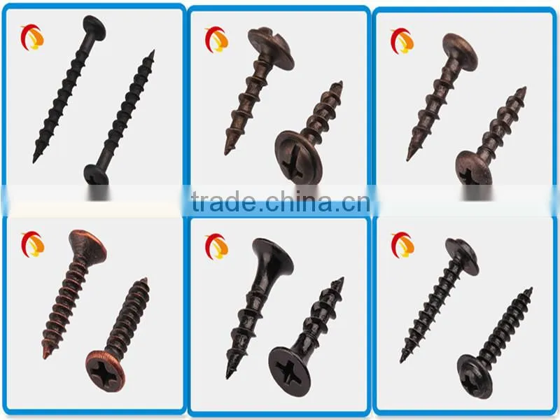 high quality black zinc combine screw M6*35