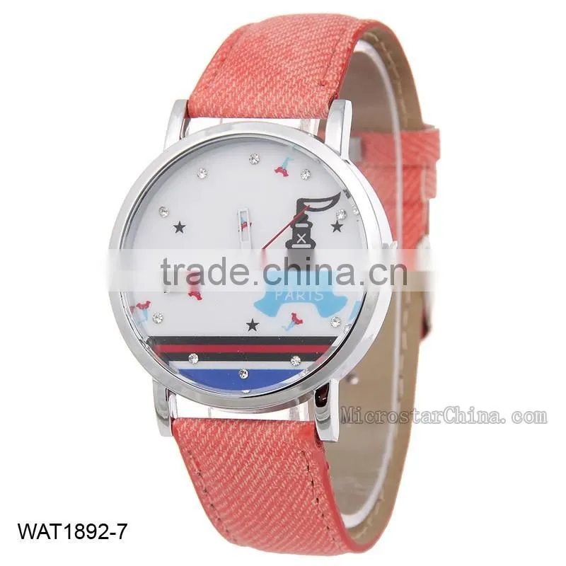 Eiffel Tower Casual Jean Canvas Wrist Watch