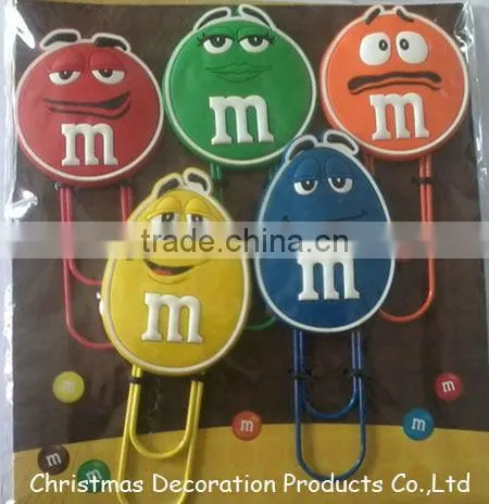 Strawberry style soft PVC book mark with metal clips (MYD-2113)