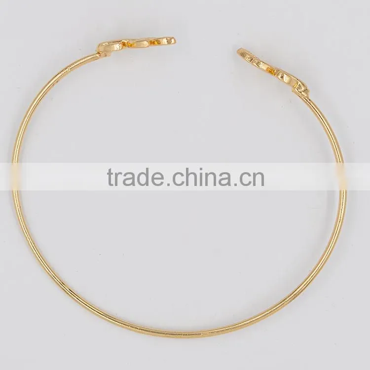 >>>2015 New Design Leaves Gold & Silver Plated Stretch Bracelets & Bangles Thin Fashion Open Bangle/