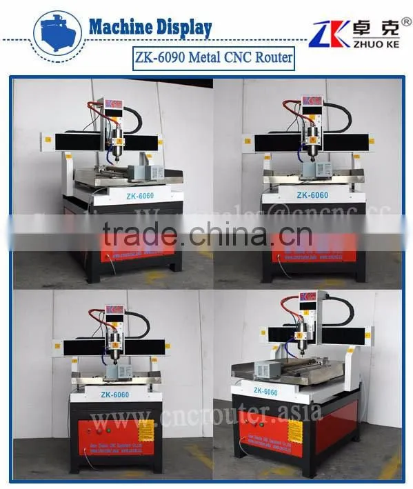 Discount Price Small 4 Axis Metal CNC Router Machine ZK-6060 With 2.2KW Water Cooling Spindle&Stepper Motor