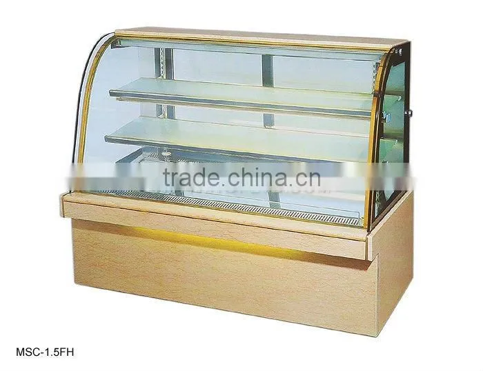 single curve bakery refrigerator showcase
