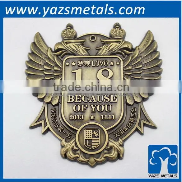 antique brass 3d metal special label