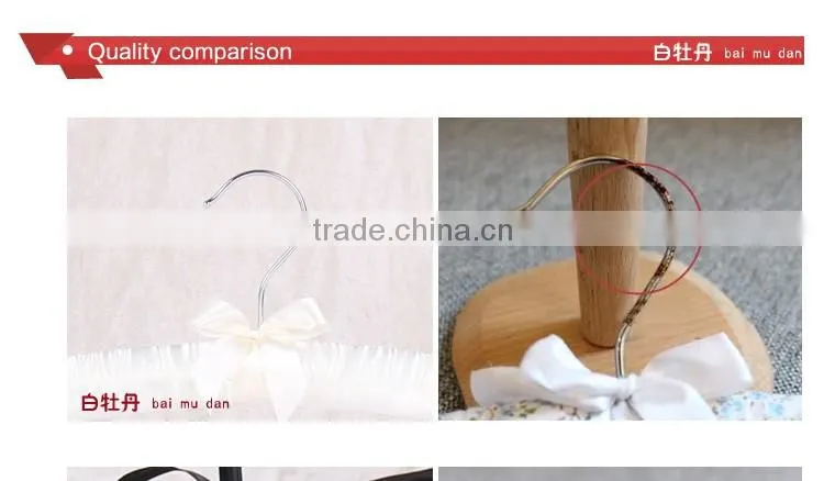 Hotel usage satin clothes hanger with linen