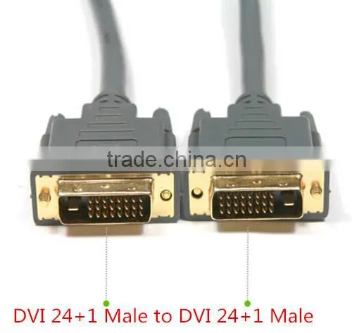 DVI DVI-D Dual Link (24+1 Pin) Male to Male Digital Video Cable, Black
