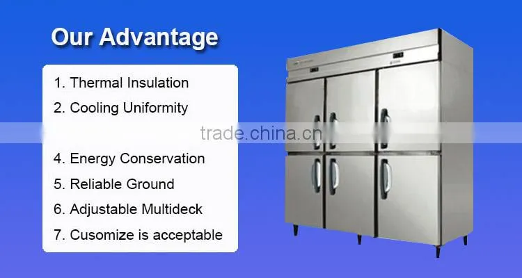 Restaurant used stainless steel double doors commercial refrigerators