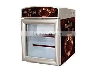 all Kinds Curved Double Door Ice Cream Showcase Freezer
