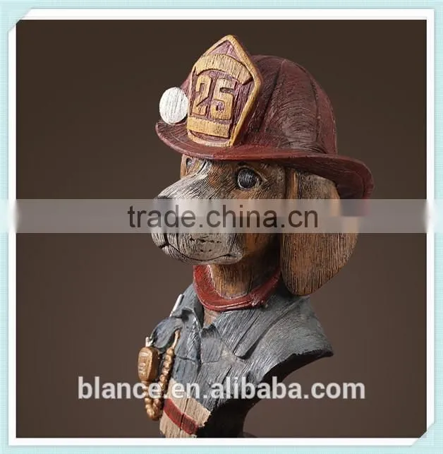 hand carving resin dog official dog lady and sir statues,resin dog statue