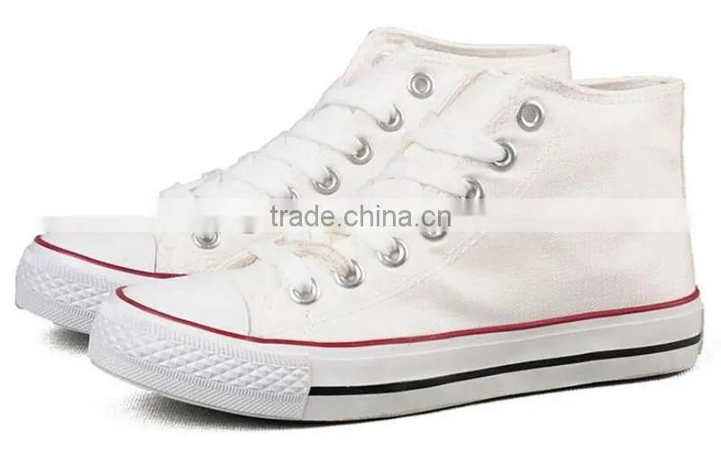 White Canvas Mens High Top Sneakers Fashion Casual Shoe Non Brand