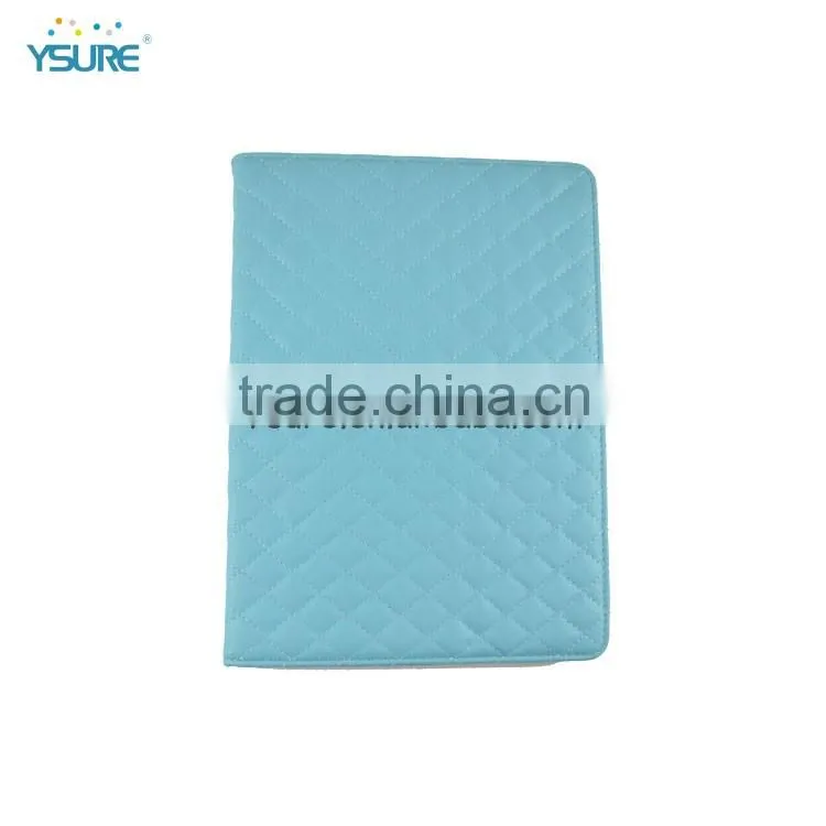 Light Blue Quilted Leather Case for Apple iPad Air with Stand