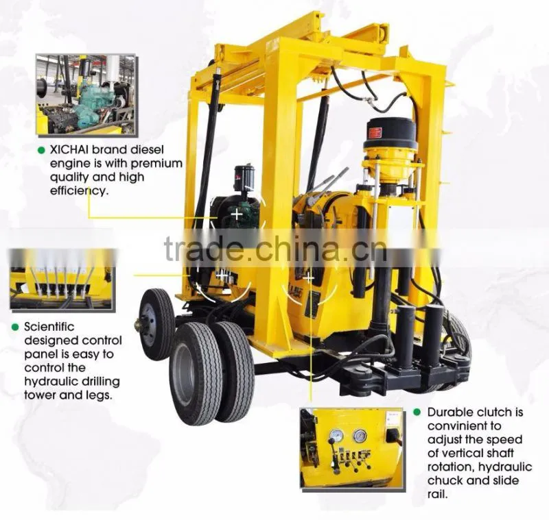 Best Sale Cheap Drilling 600M Equipment Portable Water Drilling Machine in India Water Borehole Drilling Rig Mounted