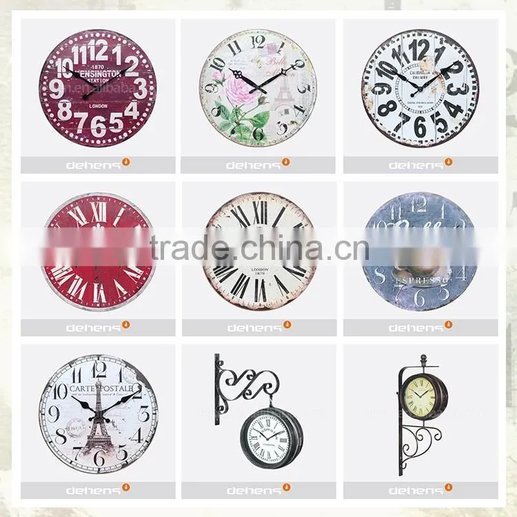 DEHENG 16 Antique Old Style MDF Wall Clock