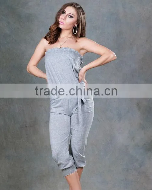 2014 New fashion ohyeah brand 4 colors stock available off-shoulder one piece jumpsuit