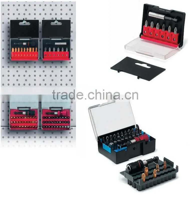Plastic bit packaging box for six bits plus a bit holder BP