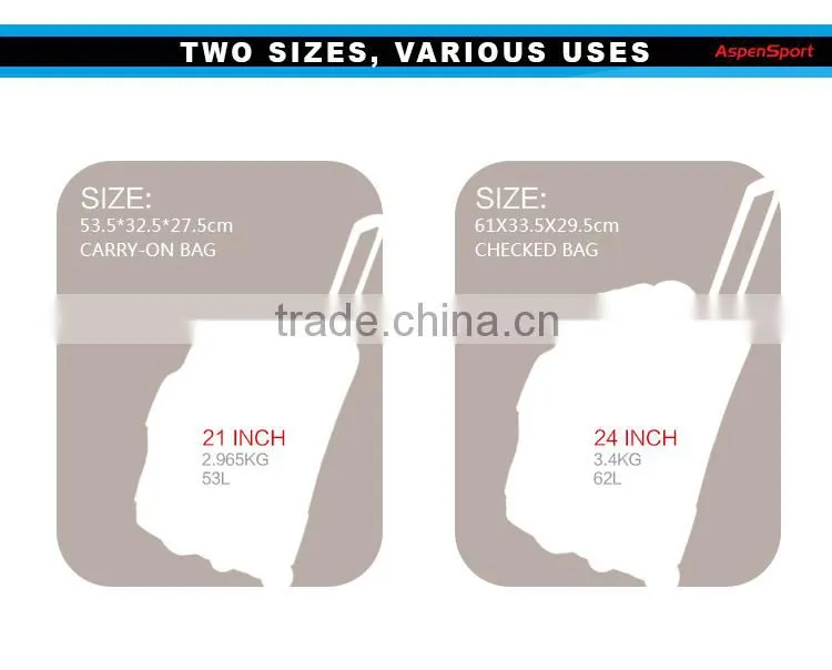 2016 New luggage bag with two wheels trolley travelling bag carry bag