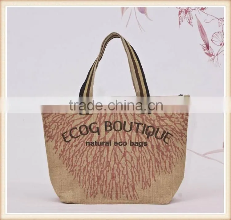 Fashion European style jute tote bag