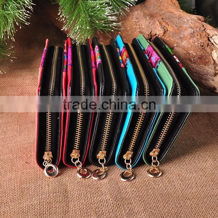 Wholesale cheap wallet ethnic leather woman wallet high quality