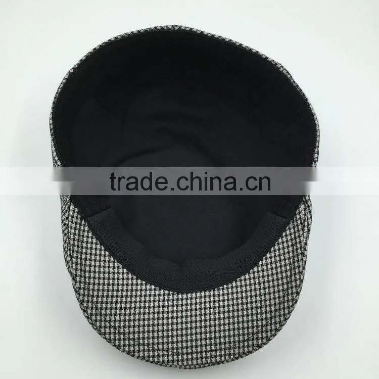 Custom design high quality men's plaid ivy cap