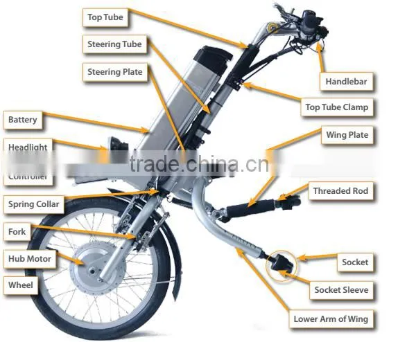 attachable electric wheelchair carrier with battery