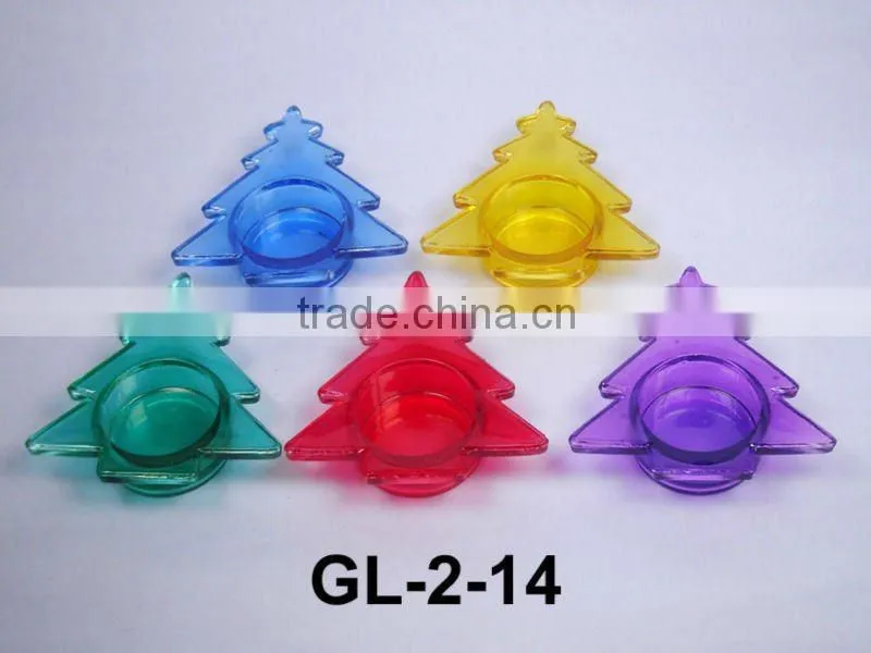 colored painting glass tea light candle holder