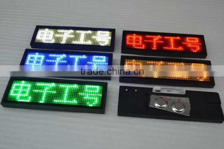 Sinoela led scrolling message name badge, led name badge with cover, rechargeable led name badge