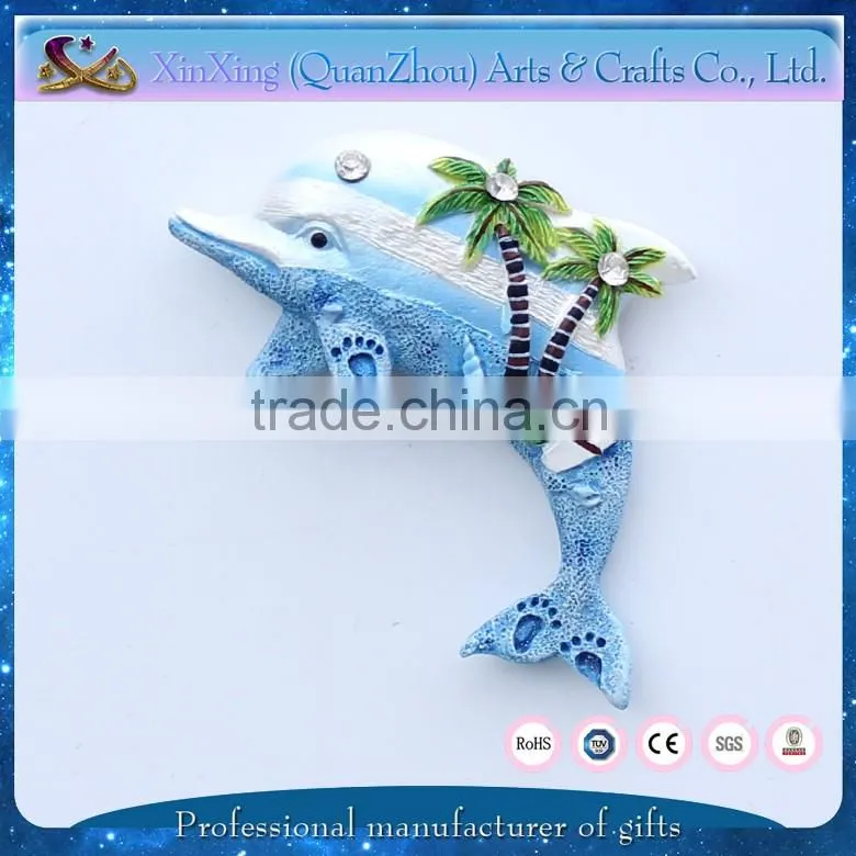 resin beach dolphin shape dominican souvenir magnet