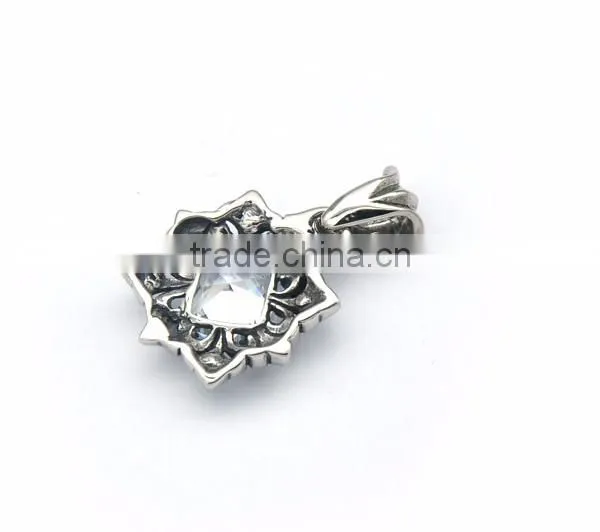 Classic Mens Antique Stainless Steel Religious Charm Diamond Jewelry Black Cross Pendant Necklace