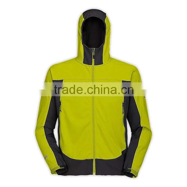 Wholesale classic china factory warm waterproof men yellow softshell jacket
