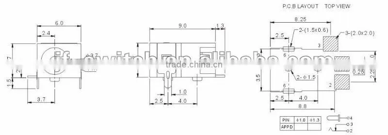 DC-041A-SMD dc power female jack