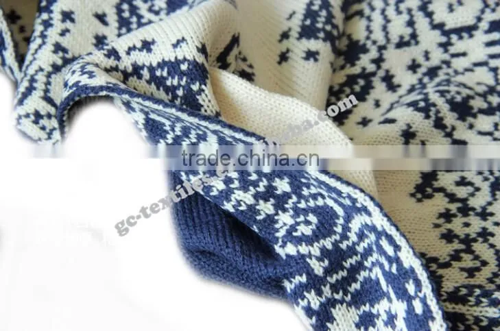 100% acrylic jacqard pattern single layer scarf for lady