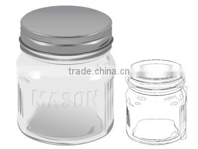 Glass mason jar with lip