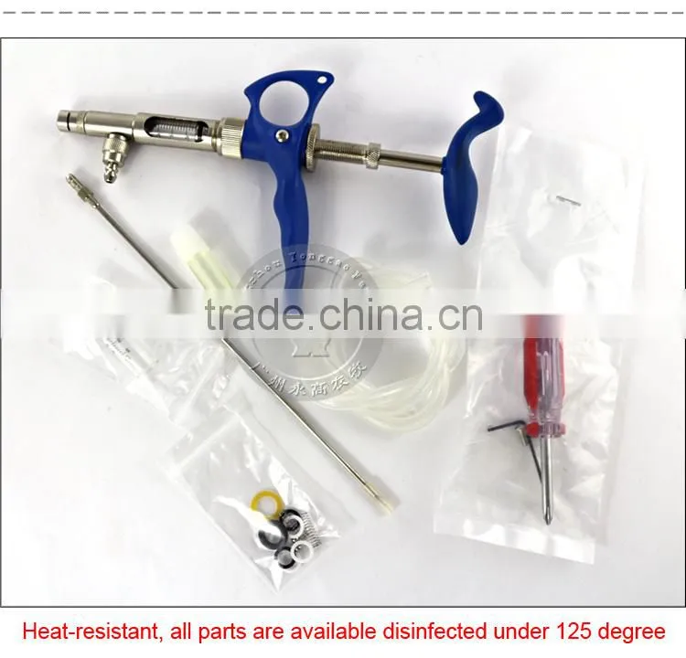 Veterinary metal syringe 1ml, 2ml, 5ml syringe gun automatic syringe injector