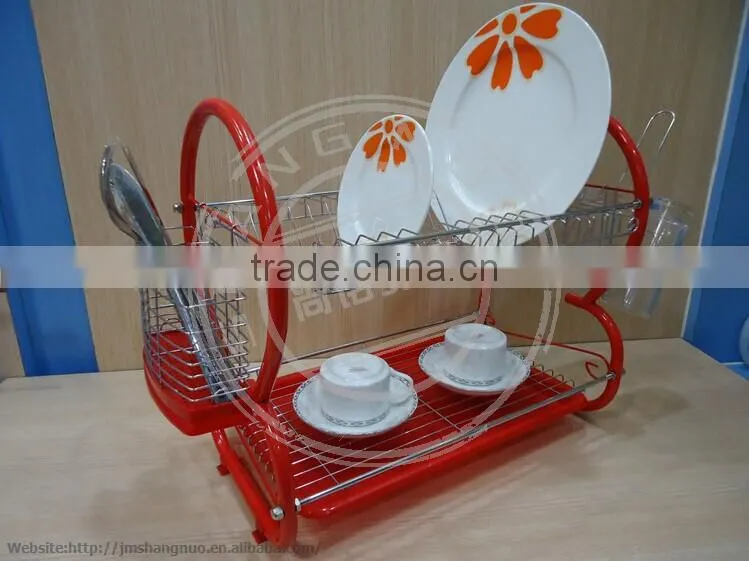 wooden Dish Rack with Plastic Tray